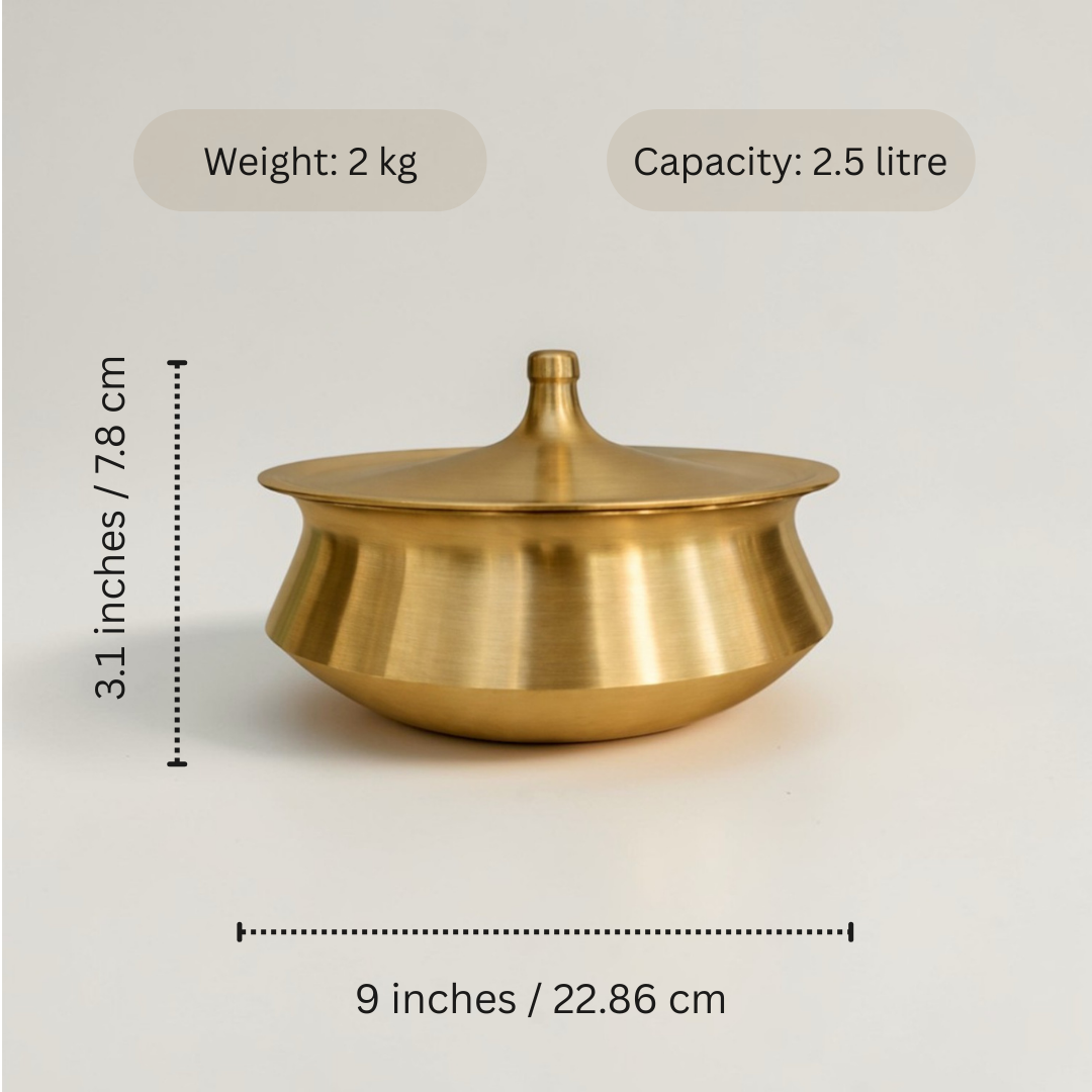 Pure Kansa Handi, Matte finish, 2.5 litre