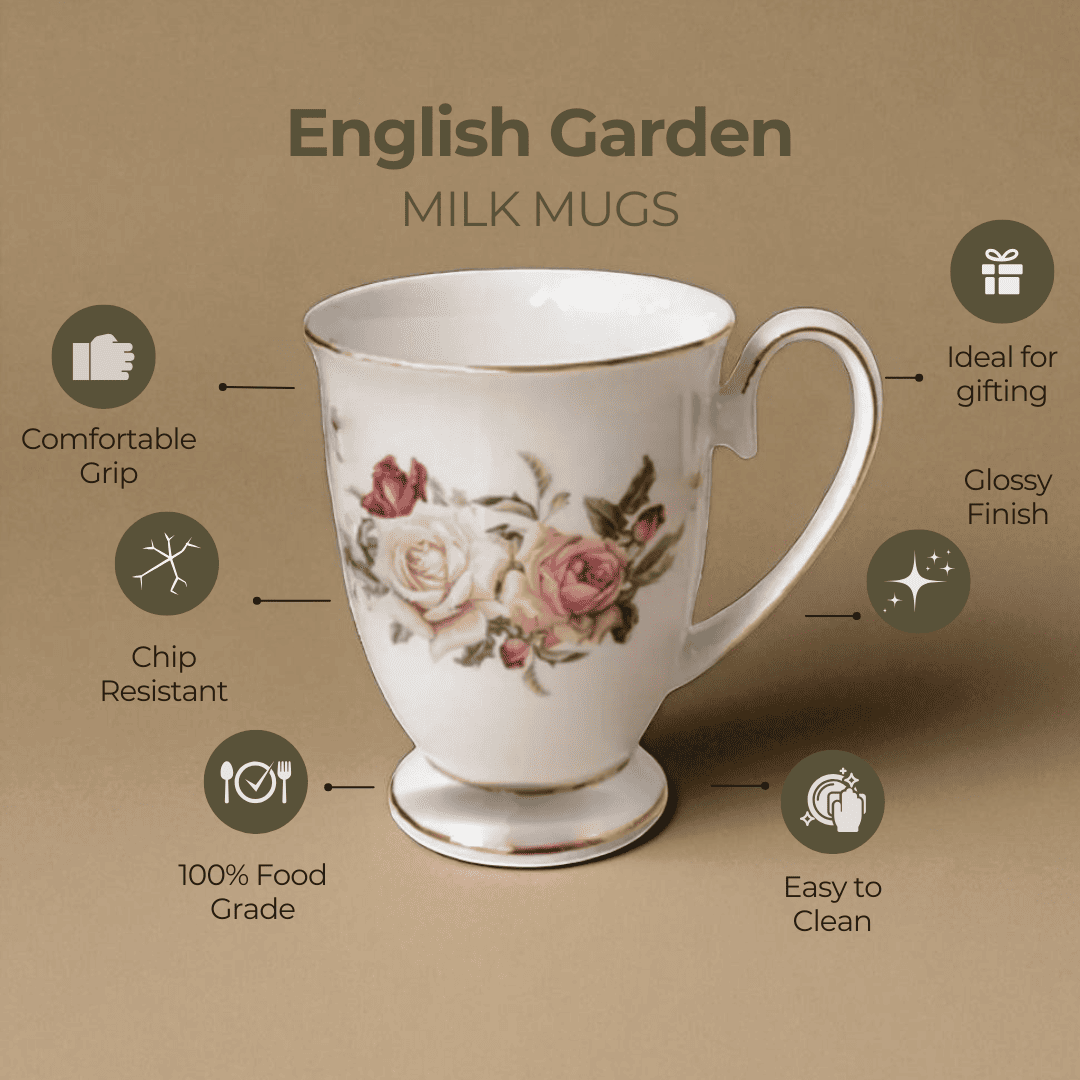 English Garden Milk Mug, Rose Noir, 300ml, 1 pc