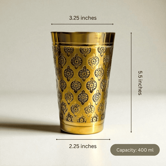 The Big Deluxe Lassi Brass Glass, 400ml
