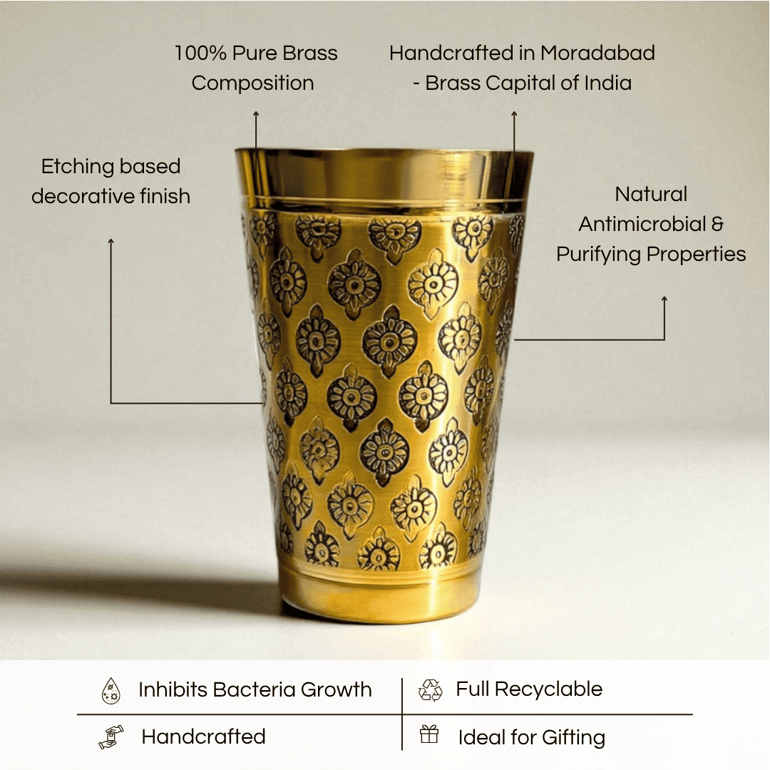 The Big Deluxe Lassi Brass Glass, 400ml