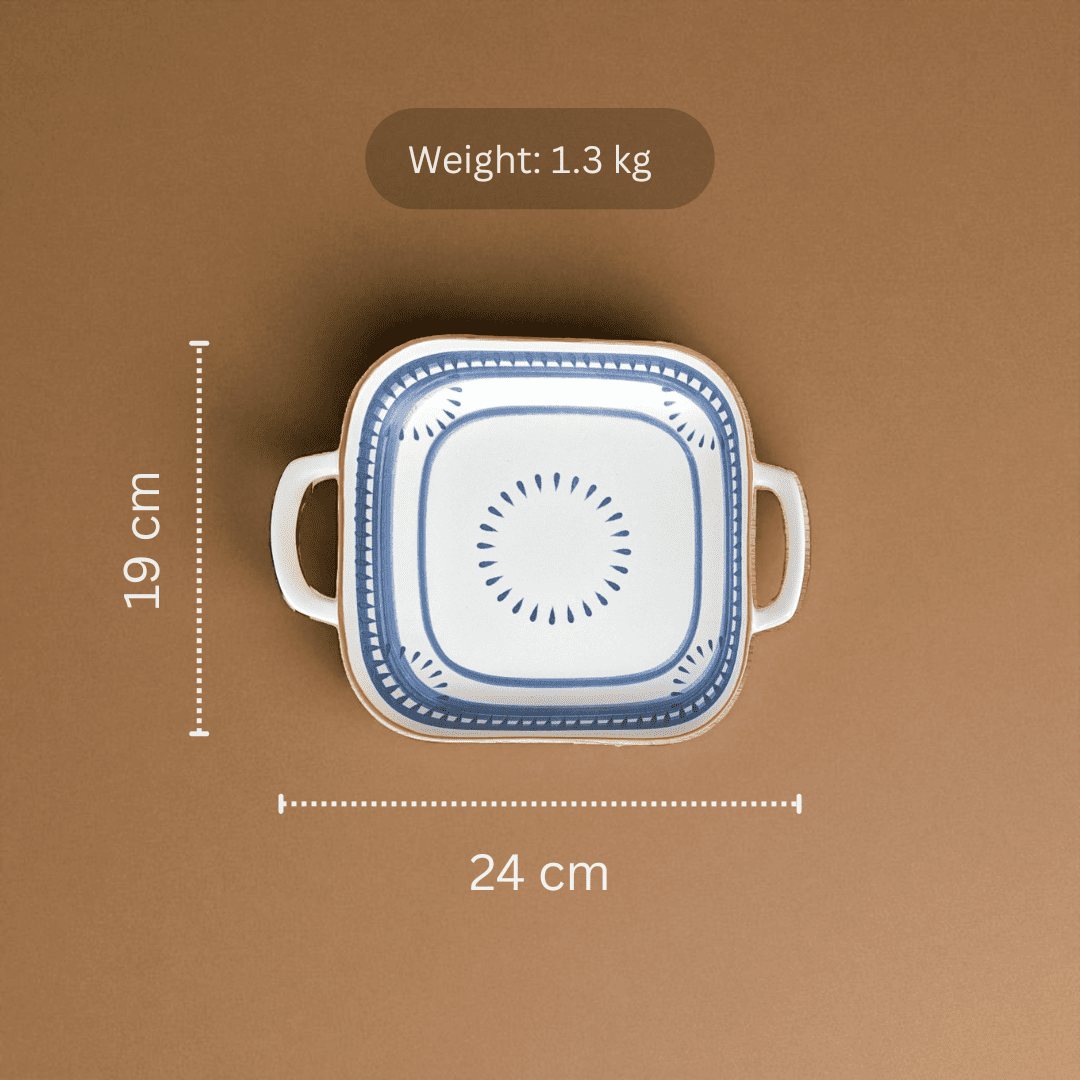 Azure Square Platter, Porcelain, Blue & White, Set of 2