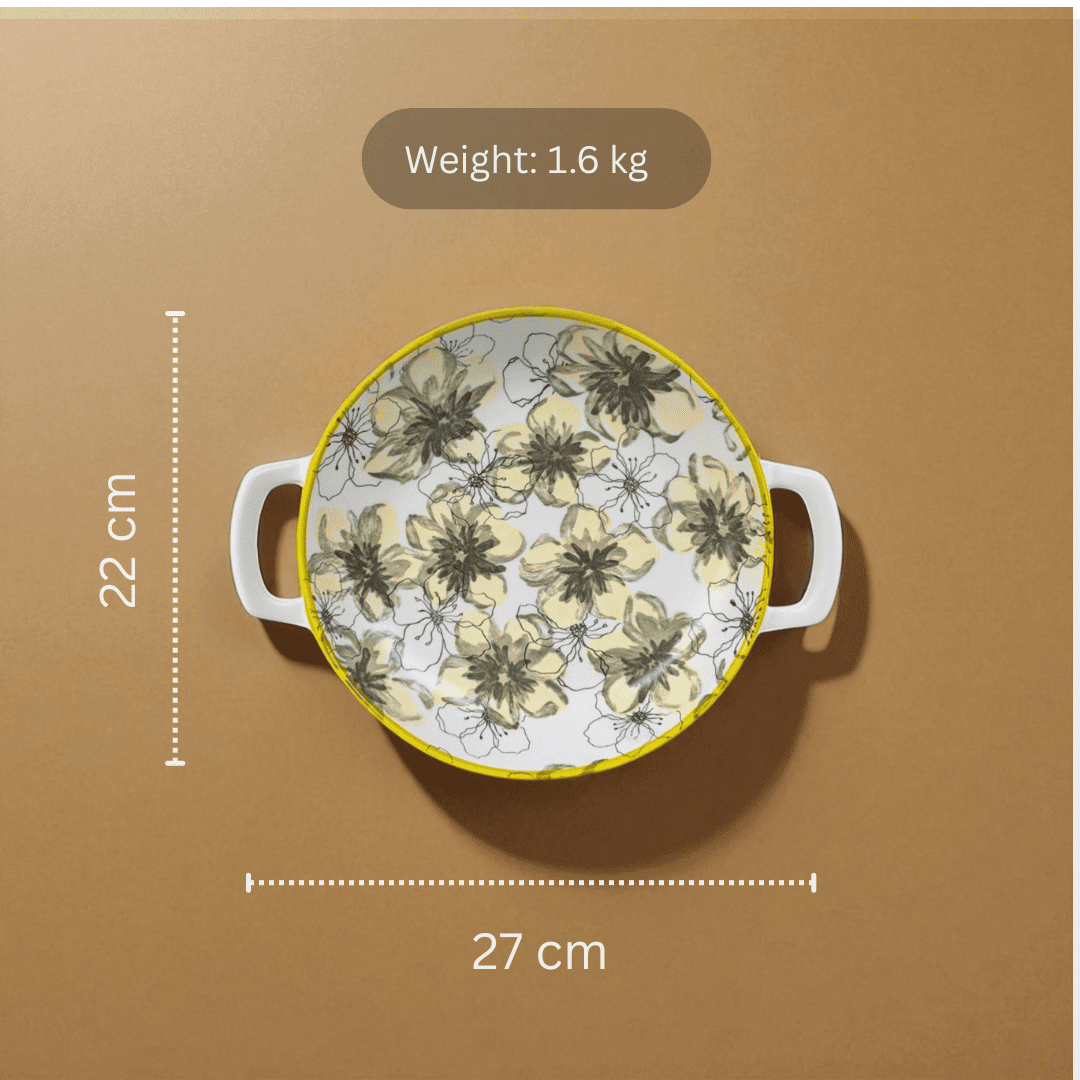 Sunshadow Platter, Porcelain, Floral Pattern, Set of 2