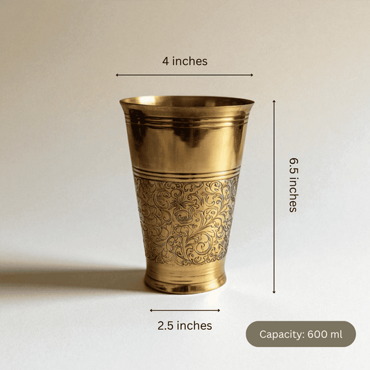 The Ice Etched Brass Glass, 600ml