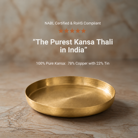 Classic Kansa Thali, Bronze Dinner Plate, 11 inch (28cm)