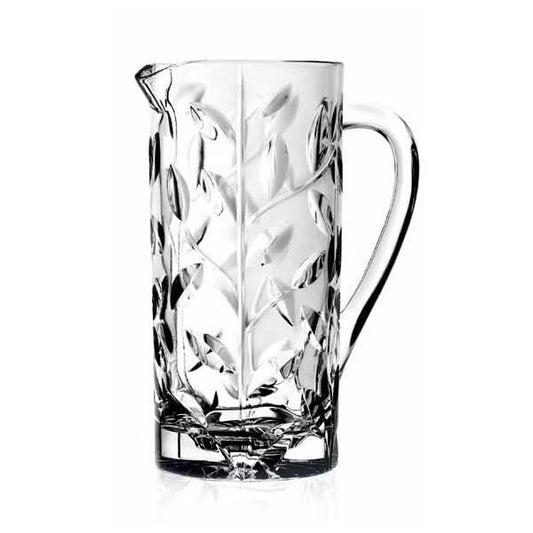 RCR Laurus Crystal Water Jug, 1.2 litre empty against a white background blank