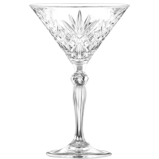 RCR Melodia Cocktail Martini Glass, 210 ml, Set of 6 Empty glass against white background