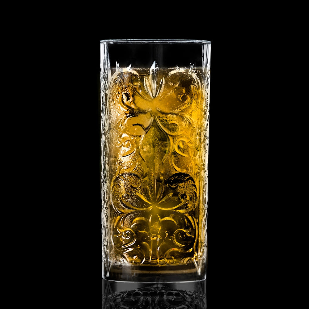 RCR Tattoo Cocktail HB Tumbler Glass, 368ml, Set of 6 Cocktail Glasses
