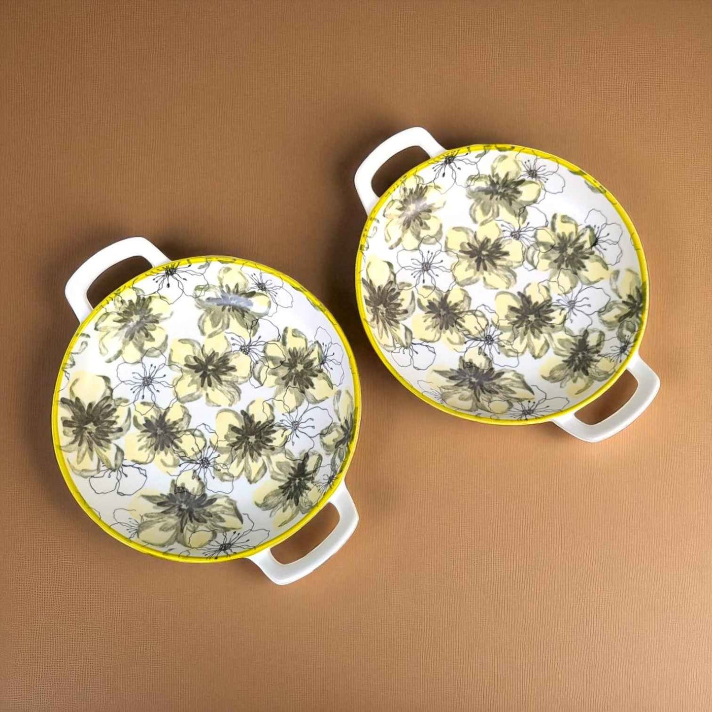 Blush Snack Set, Porcelain, Floral Pattern, Set of 6 Plates