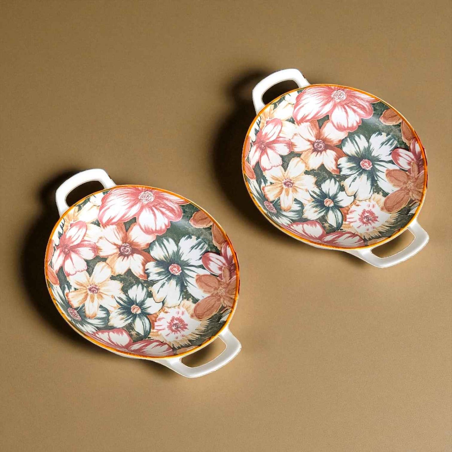 Sunshadow, Porcelain, Floral Pattern, Set of 2