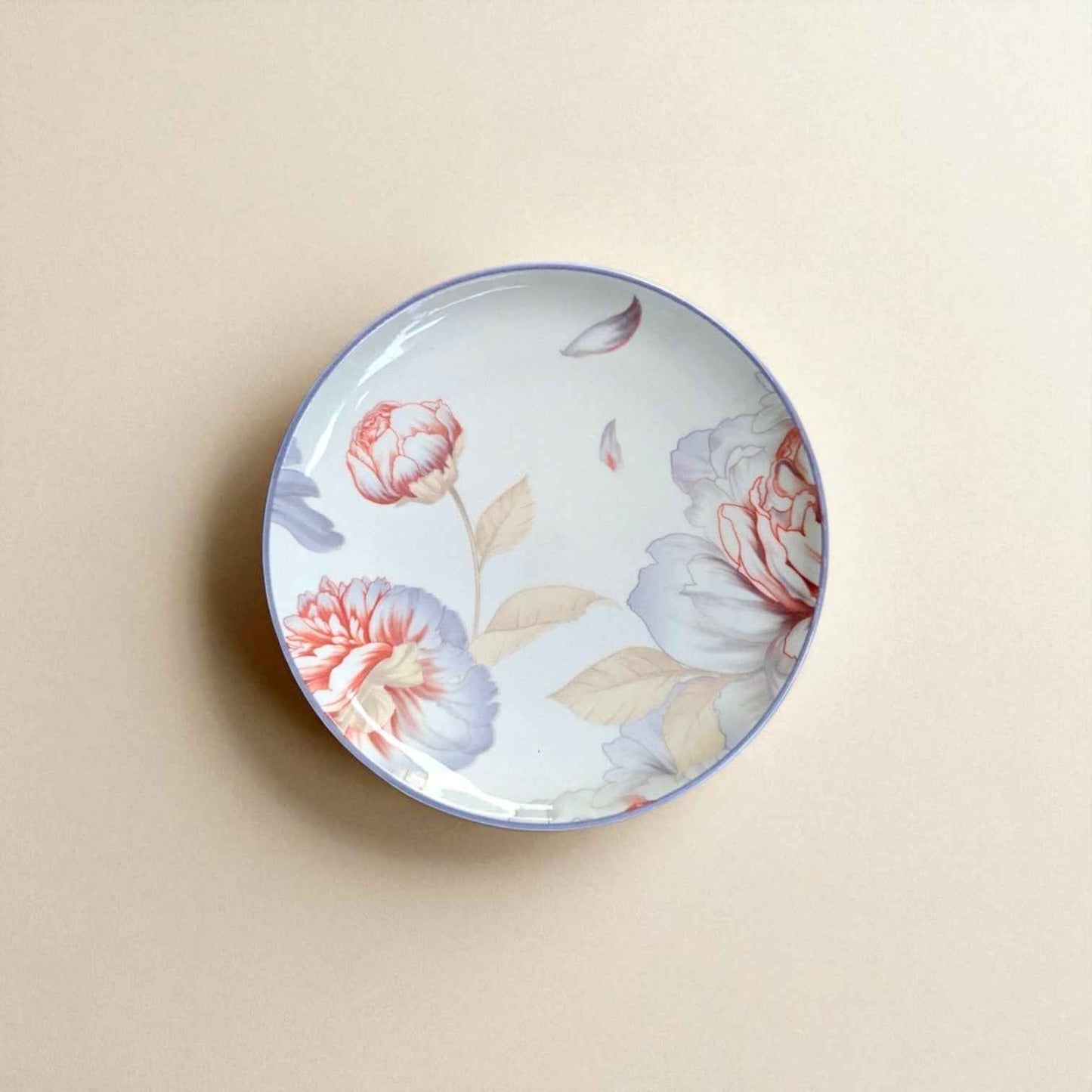 Blush Snack Set, Porcelain, Floral Pattern, Set of 6 Plates (Copy)