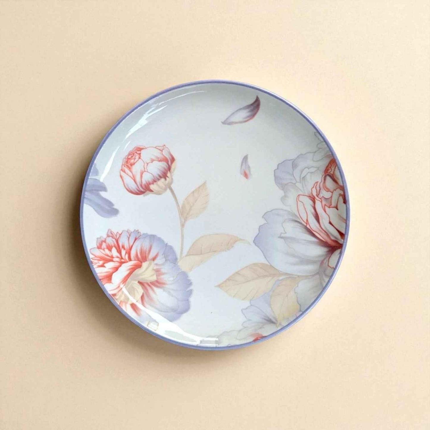 Blush Snack Set, Porcelain, Floral Pattern, Set of 6 Plates (Copy)