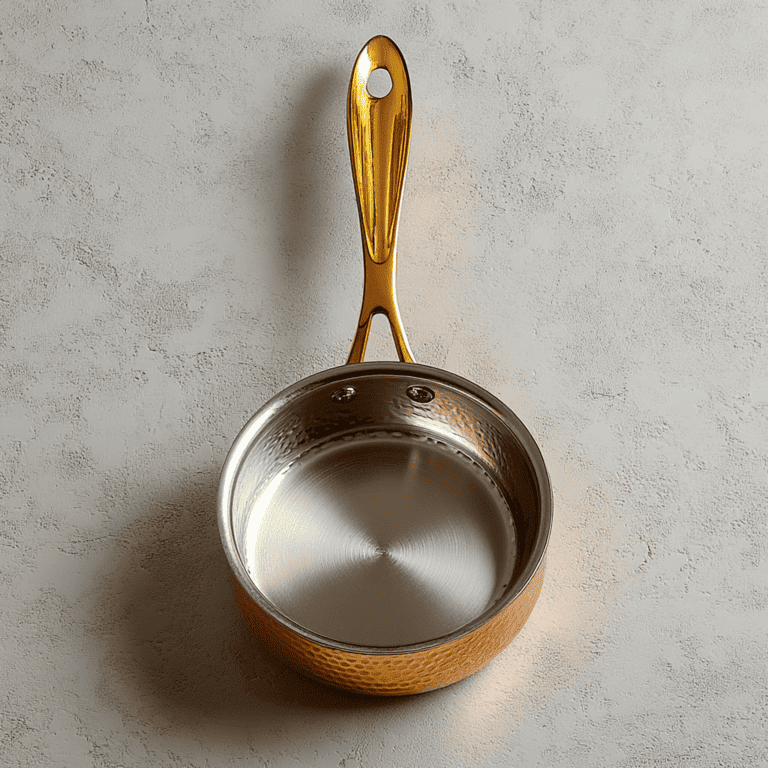 Brass SaucePan, Hammered Finish, 2.5 Litre