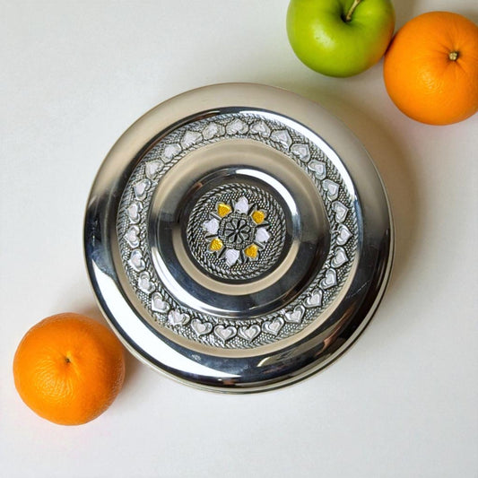 Antique Stainless Steel Half Dabba, 5 litre