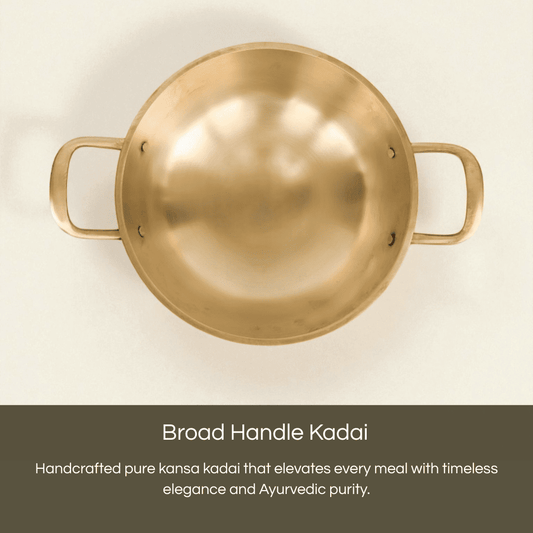 Kansyam Bronze Kansa Kadai handles crafted from pure kansa for elegant meal preparation