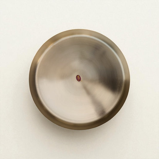 Shiny bronze kansa thali 11 inch with smooth finish, perfect for traditional serving
