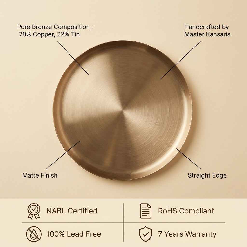 Pure Kansa Plate, Bronze Matte finished. 12.10 inch (31cm)