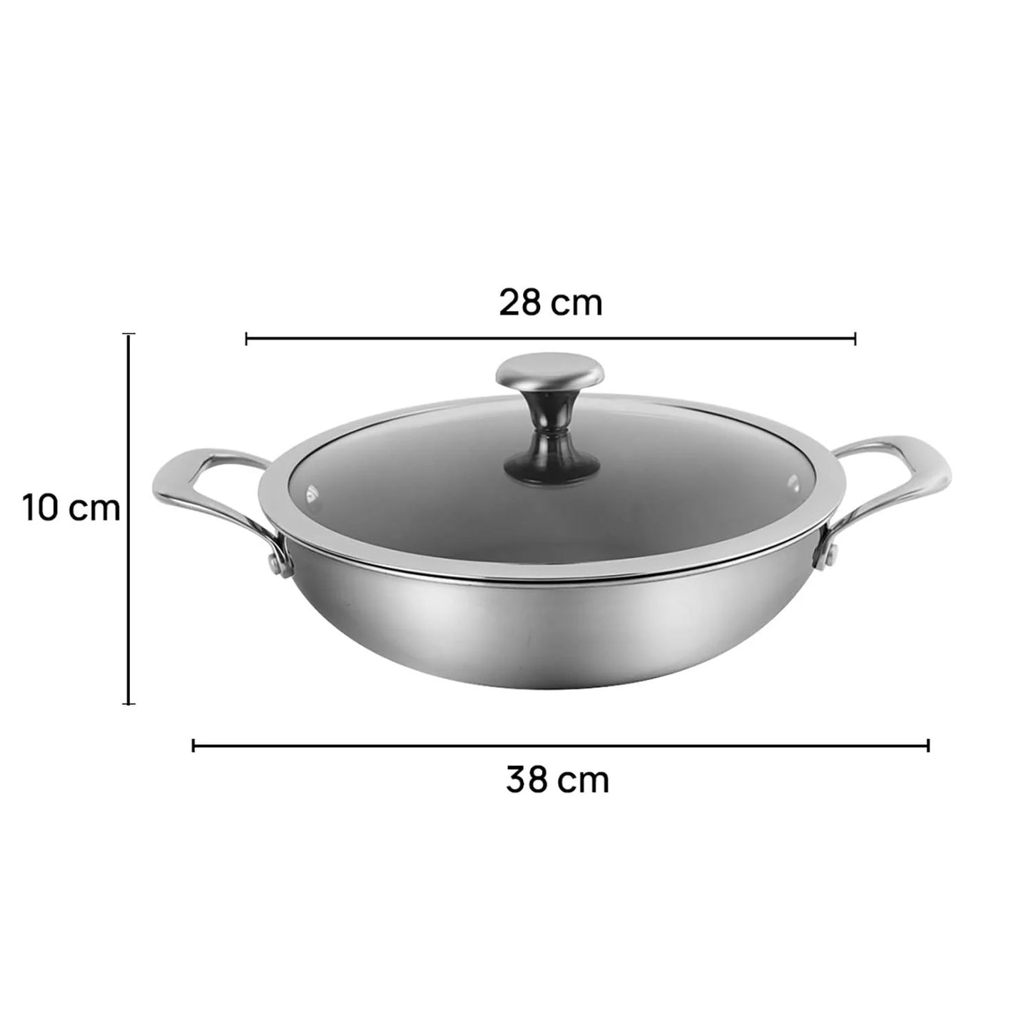 corelle duranano kadai with lid dimensions banner 28cm