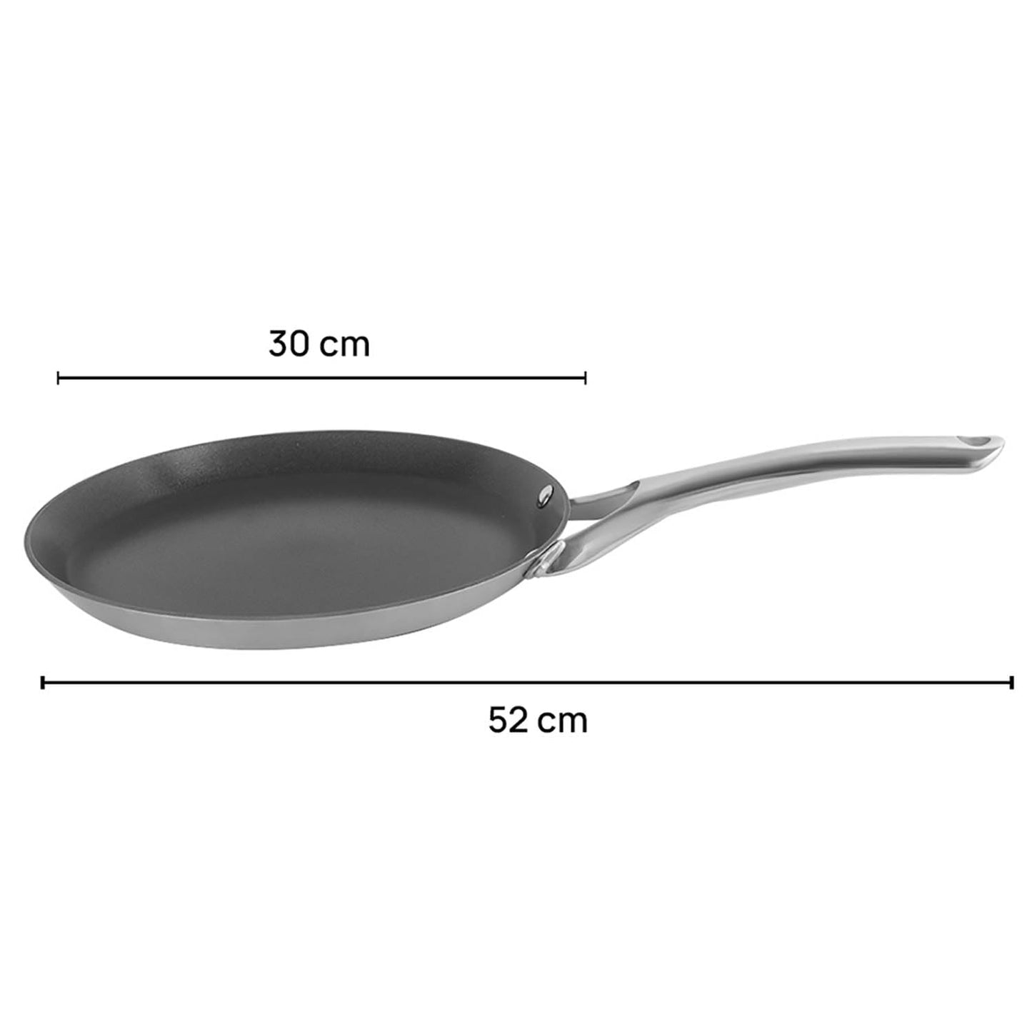 Corelle Duranano Flat Tawa, Triply Stainless Steel, 30cm