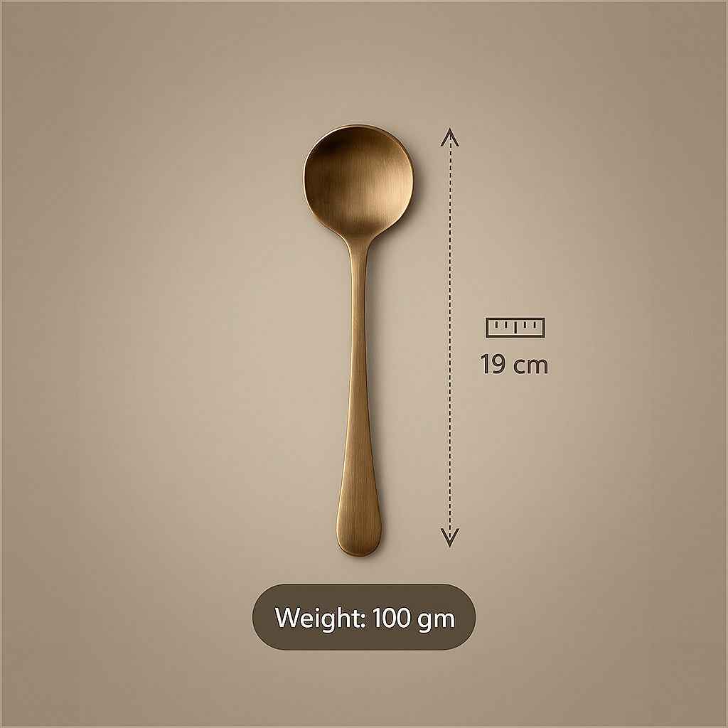 Pure Kansa Curve Serving Spoon, Small, Matte Finished