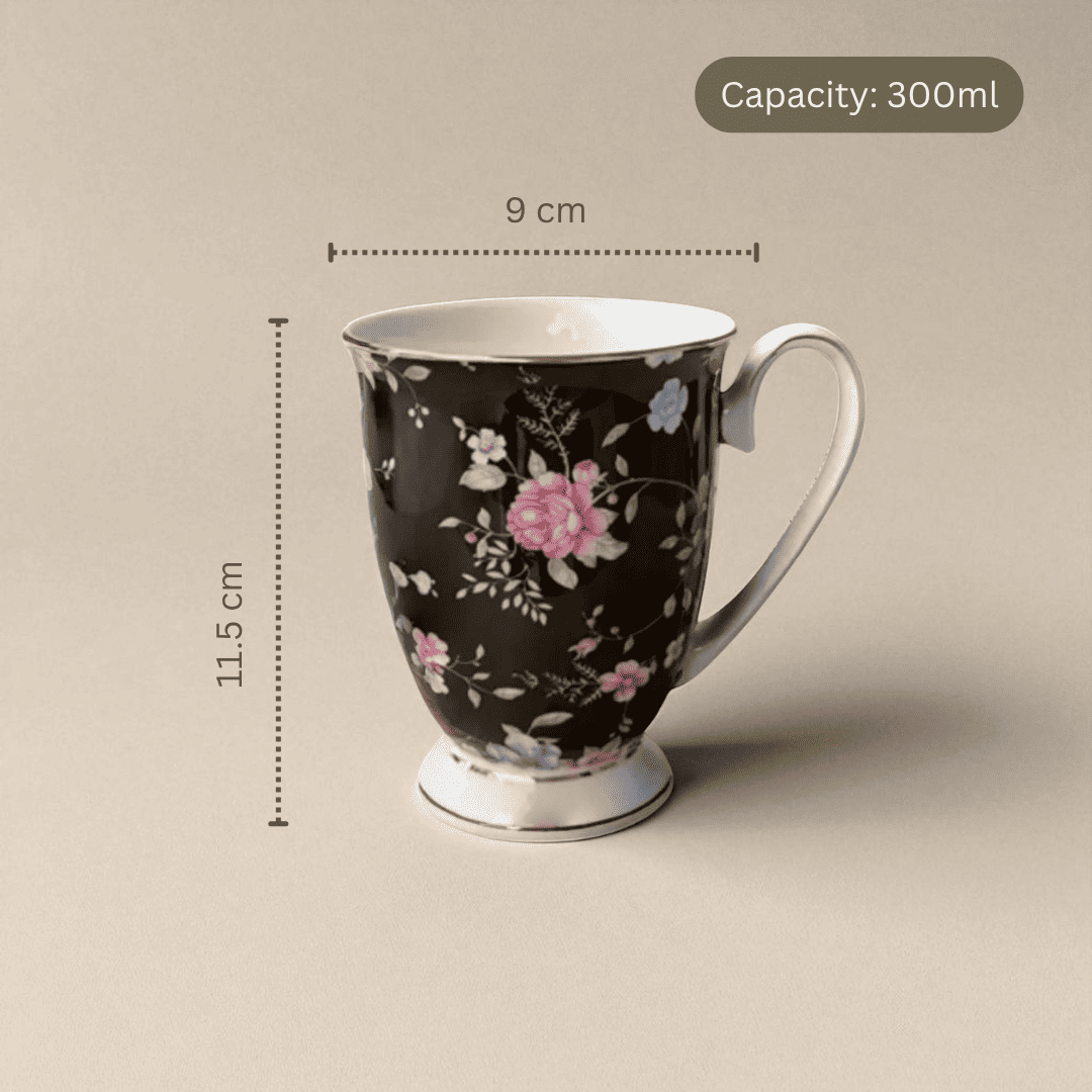 English Garden Milk Mug Ebon Garden with floral design and 300ml capacity