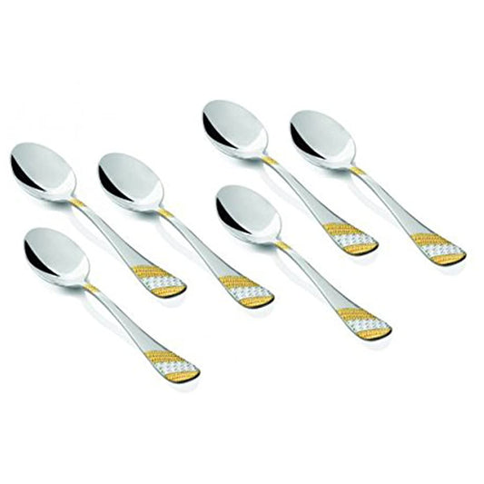 Set of FNS imperio 24 carat gold plated dinner spoons with elegant design for formal dining