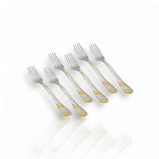 FnS Imperio 6 pcs Baby Fork, 24 Carat Gold Plated