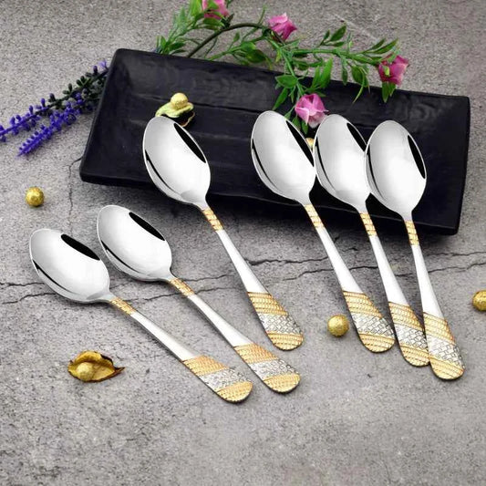 FNS Imperio 6 pcs Baby Spoon, 24 Carat Gold Plated