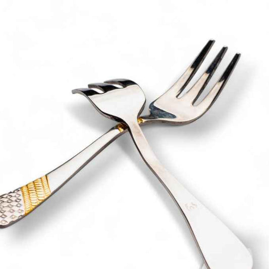 FnS Imperio 6 pcs Fruit Fork, 24 Carat Gold Plated