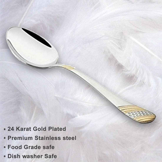 FnS Imperio 1 pc Serving Spoon Small, 24 Carat Gold Plated