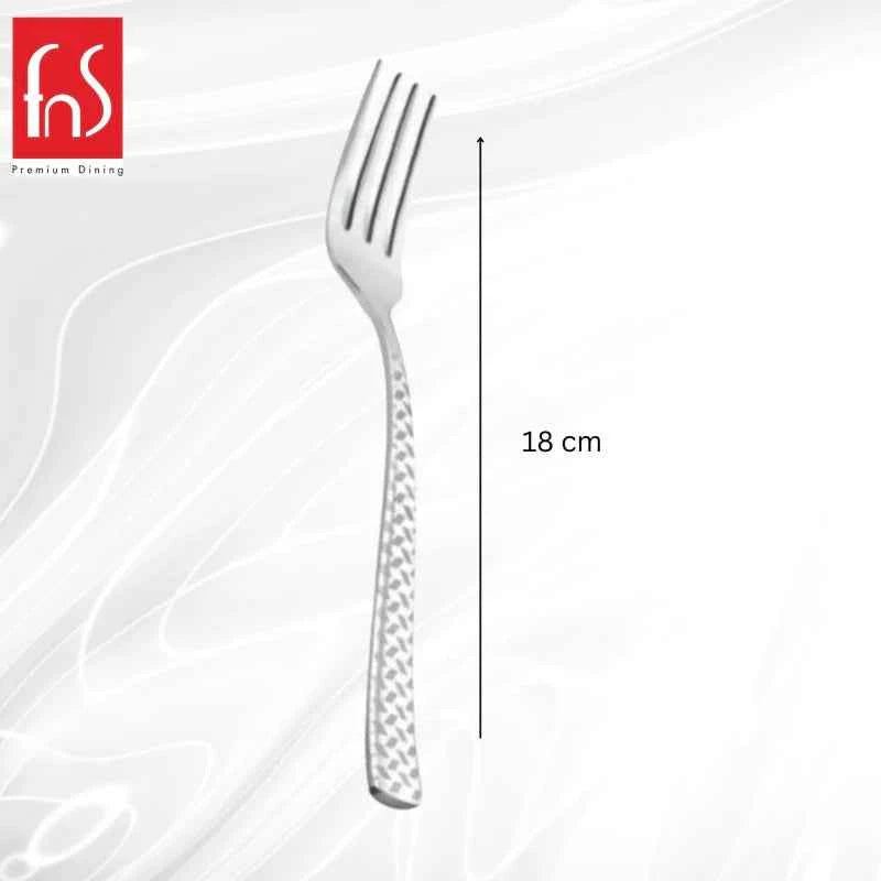 FnS Rhombo 6 pcs Dinner Fork, Hammered Finish