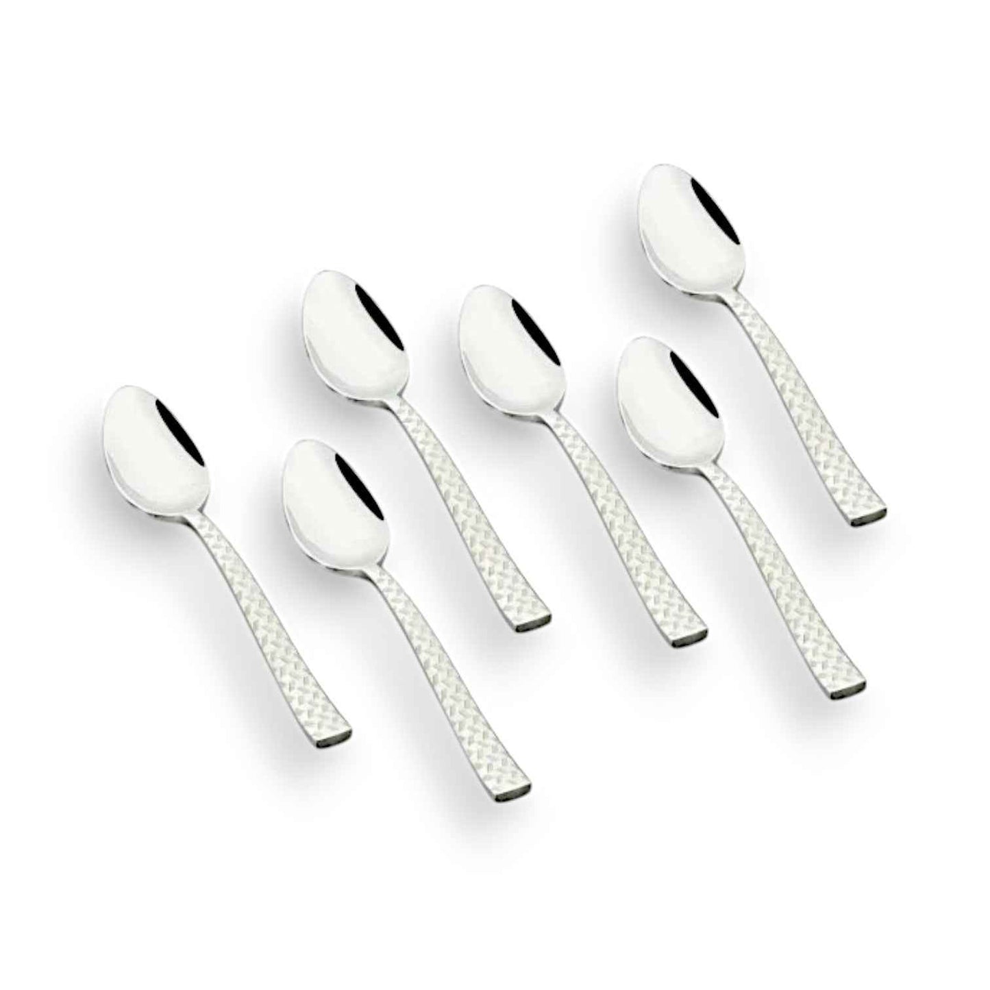 FnS Rhombo 6 pcs Dinner Spoon, Hammered Finish