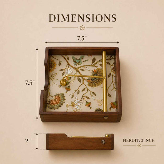 Gardenia Wooden Napkin Stand, Premium Teak Wood