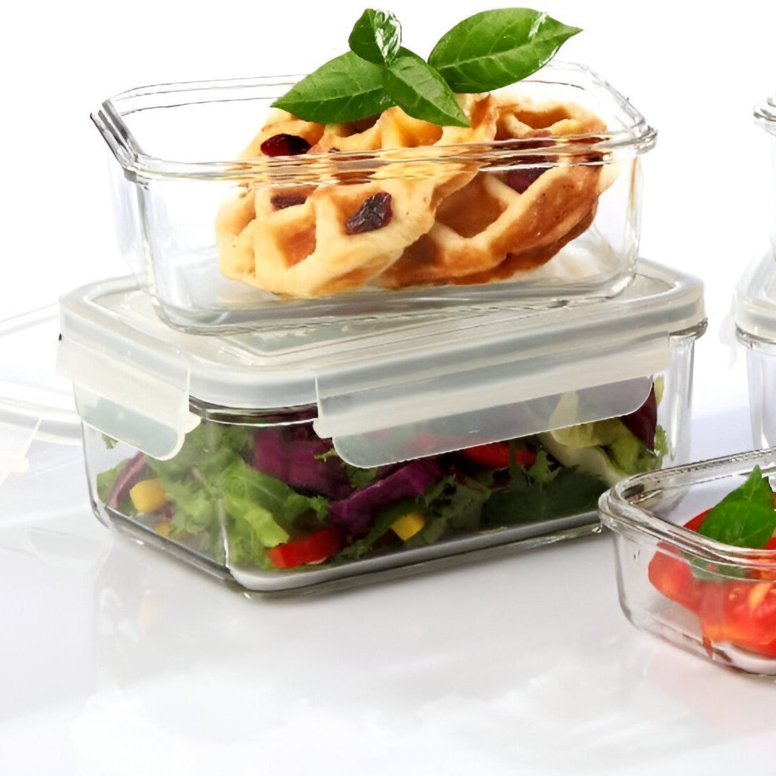 GlassLock korea food container 2000ml rectangle with airtight lid, perfect for storing meals and snacks