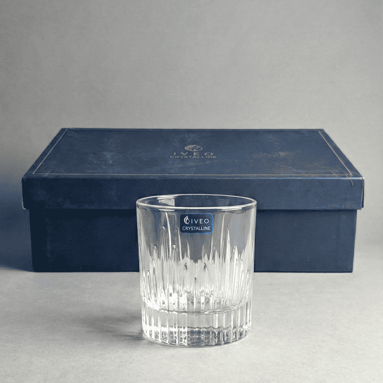 Iveo Crystalline Grand Crystal Whisky Glass, 300ml, Set of 6