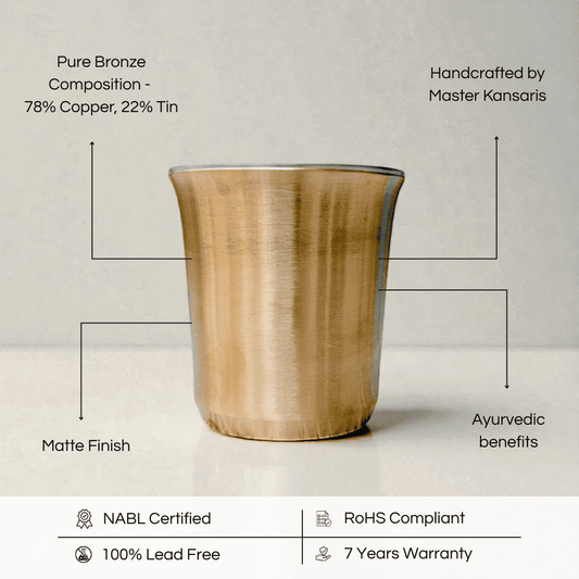 Kansa bengal glass bronze with pure bronze composition handcrafted by master kansaris