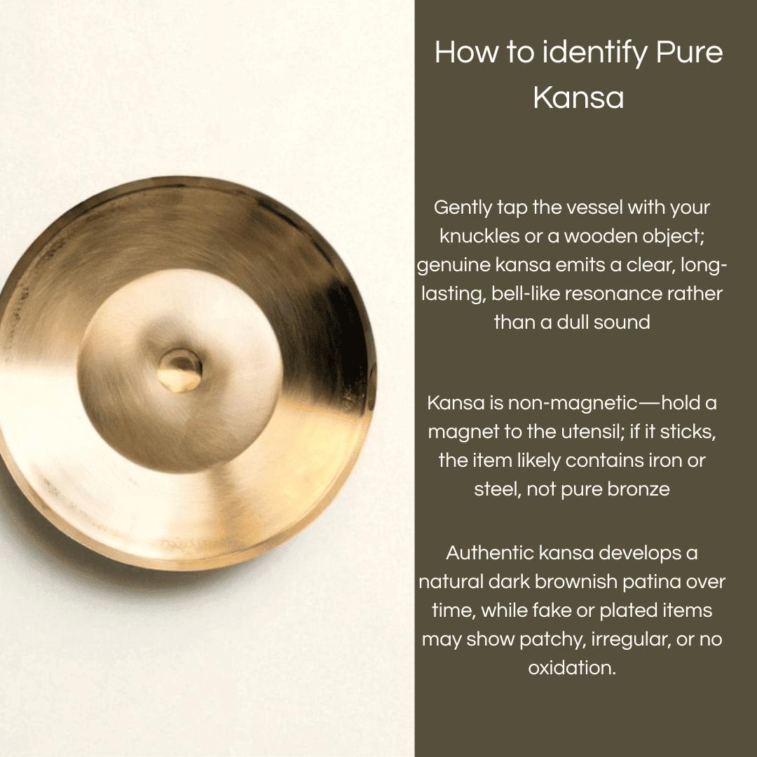 Kansa handi apple shape 900ml by Kansyam with a polished bronze finish and smooth contours