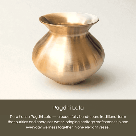 Kansa Lota Pagdhi shape crafted from pure Kansa, perfect for purifying and energizing water