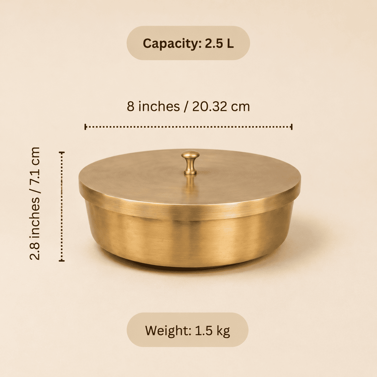 Kansa Masala Box, Spice Box, 8 containers & 1 spoon