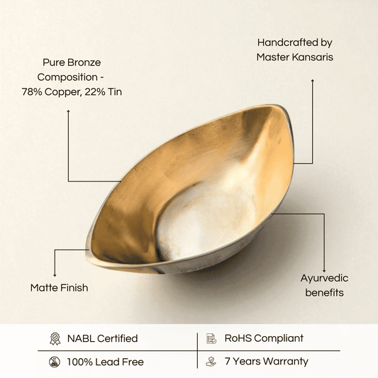 Kansa Boat Handi, Matte finish, Medium Size