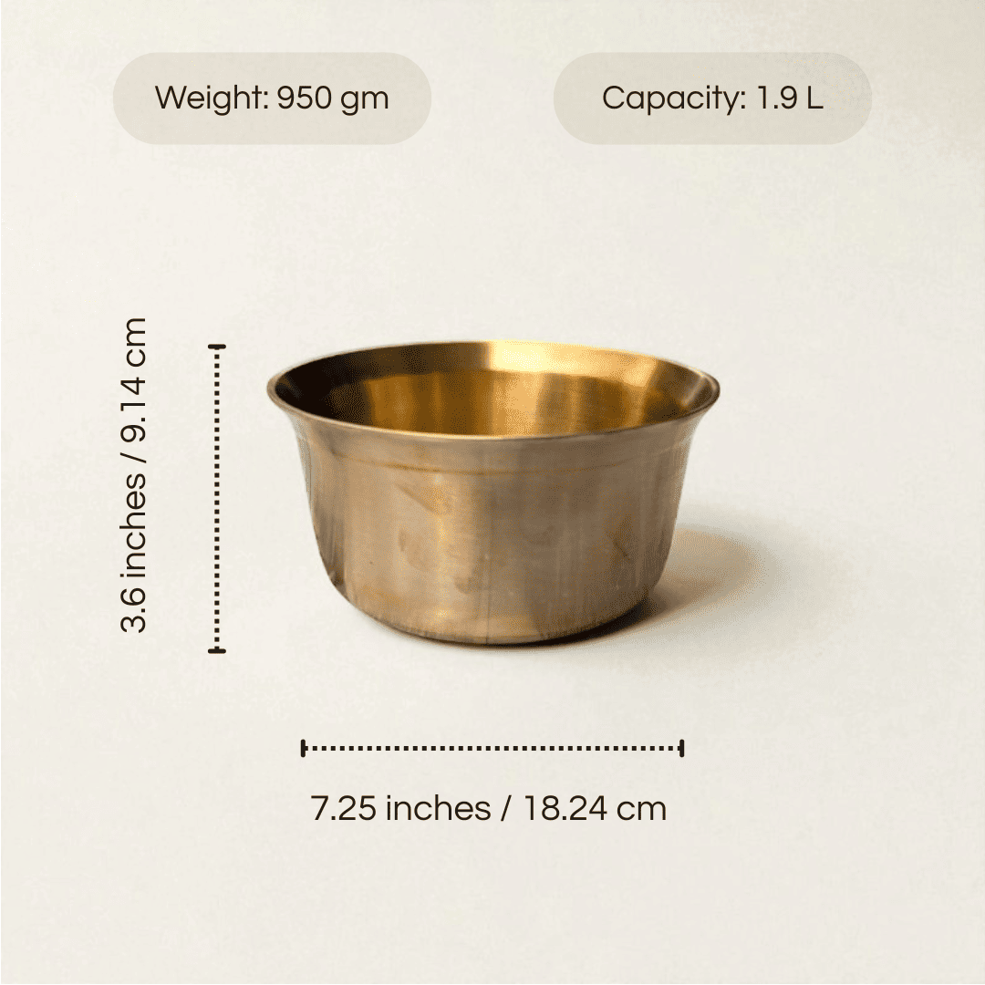 Kansa Tope Patila, Large, Matte finish, 1900ml