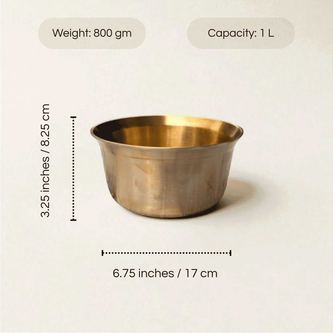 Kansa Tope Patila, Medium, Matte finish, 1000ml