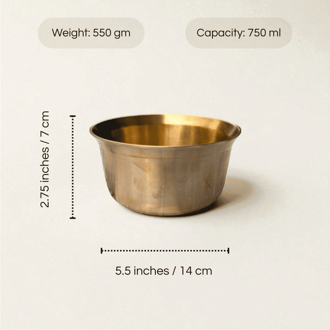 Kansa Tope Patila, Small, Matte finish, 750ml