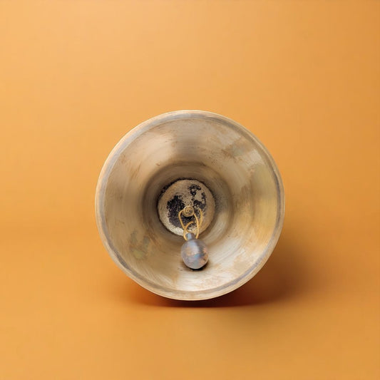 Kansyam hand bell pooja ghanti 8 and a half inch bronze hand bell with clapper inside