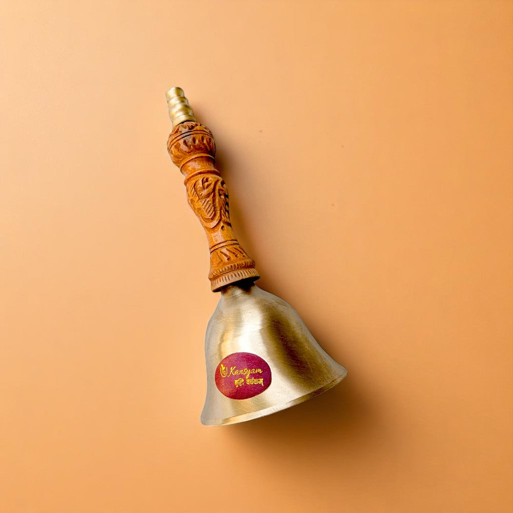 Kansa Hand bell Ghanti for Pooja, Matte finish, inch