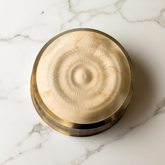 Kansyam Pure bronze tope patila 1900ml featuring a sleek and polished design for cooking, upside down