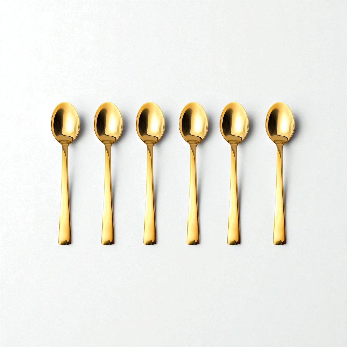 Set of six Kishco Cutlery Gold PVD Coffee Spoon with sleek and shiny gold finish