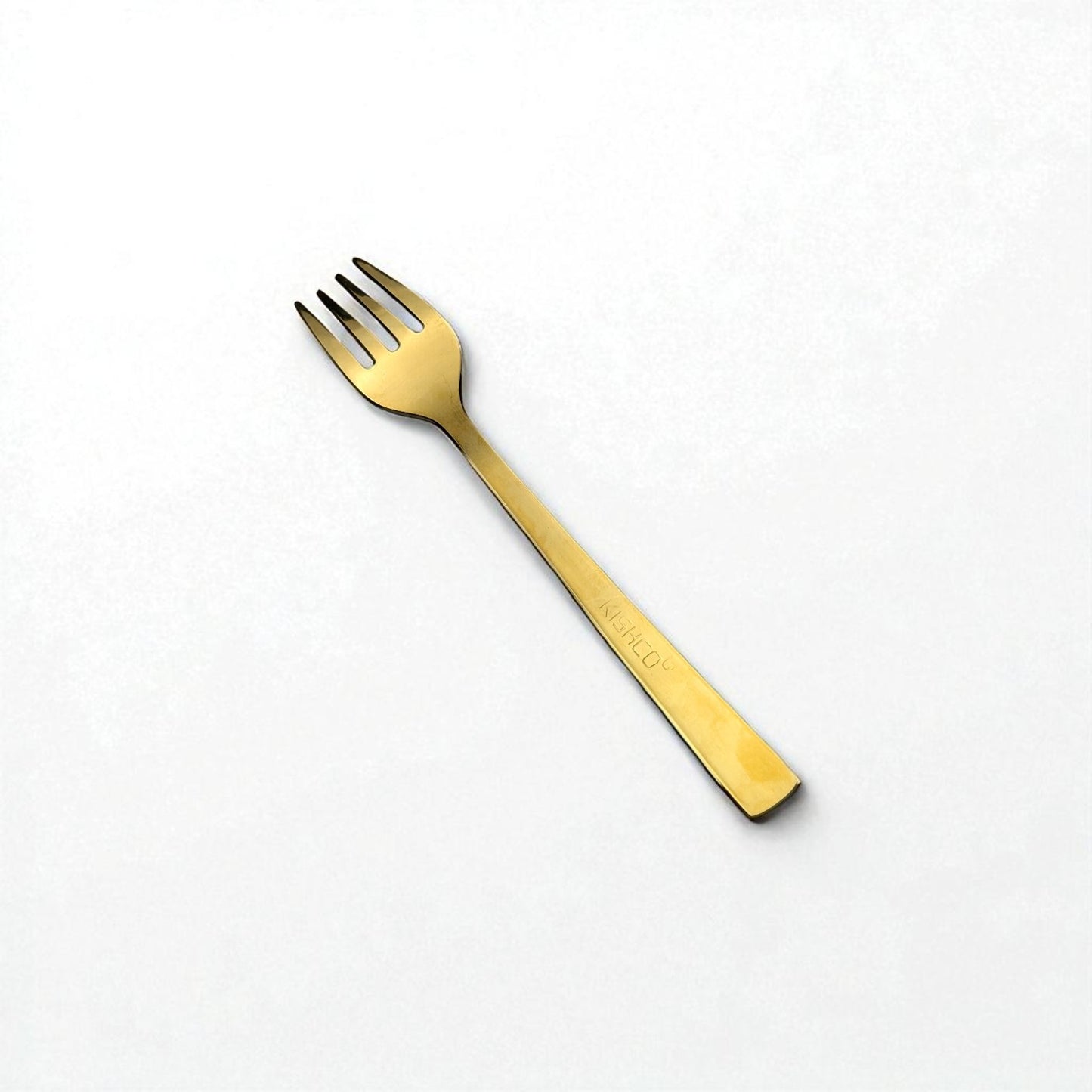 Kishco Cutlery Gold PVD Dinner Fork with sleek gold finish and modern design on white background