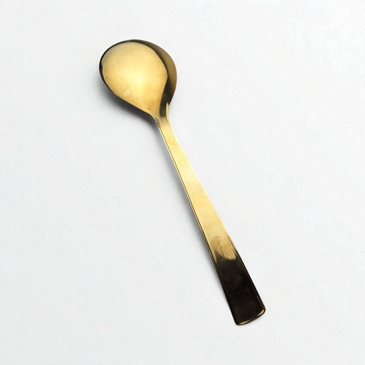 Kishco Cutlery Gold PVD Serving Spoon Oval Large with sleek gold finish and oval bowl for elegant serving