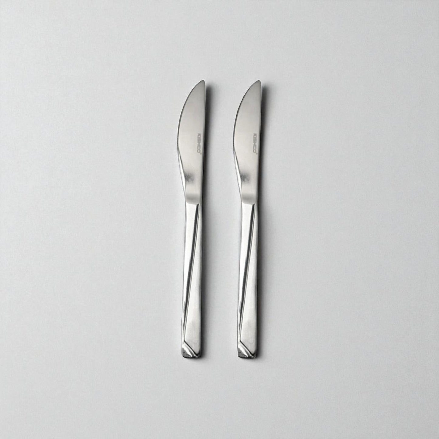 Two Kishco cutlery Olympus Dinner Knife stainless steel dinner knives with sleek modern design