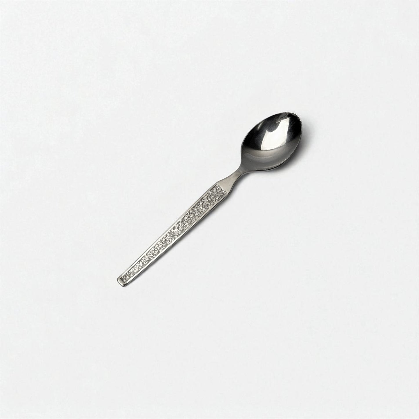 Kishco Cutlery Parma Tea Spoon with textured handle and polished stainless steel finish
